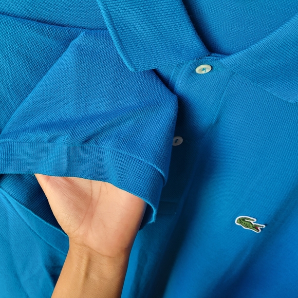 Lacoste Piqué Polo Blue Men's Shirt Collared Peru Cotton Buttons Logo XXL $89.50 - Picture 10 of 12